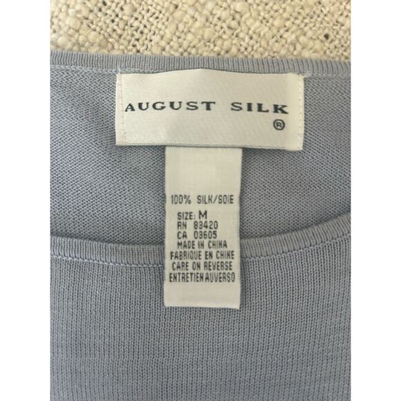 August Silk Blue Sleeveless Top Size M - Picture 5 of 6